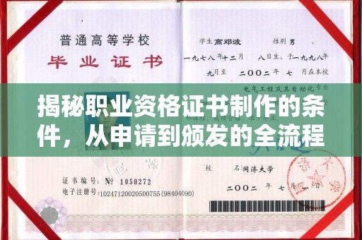 玛多揭秘职业资格证书制作的条件，从申请到颁发的全流程解析
