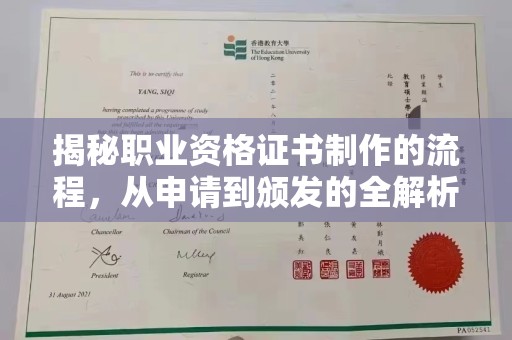 玛多揭秘职业资格证书制作的流程，从申请到颁发的全解析