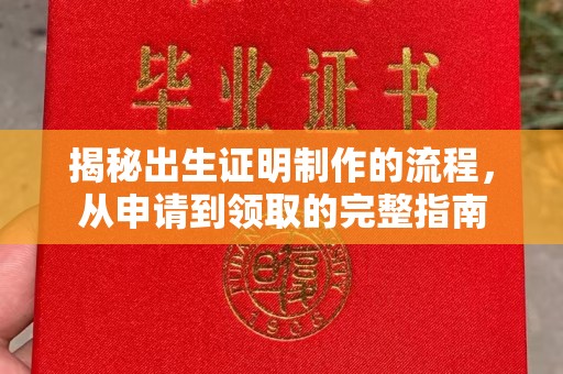 玛多揭秘出生证明制作的流程，从申请到领取的完整指南