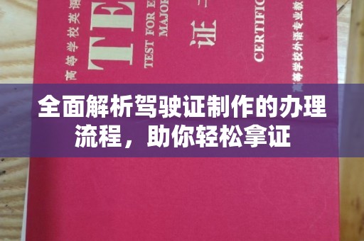 玛多全面解析驾驶证制作的办理流程，助你轻松拿证